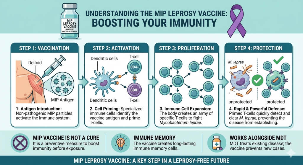 how mip vaccine works to boost immunity against leprosy